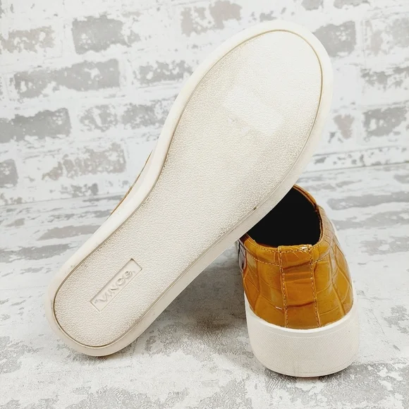 New Vince Women's Ghita Tan Patent Leather  Slip-ons Sneaker K432 - Picture 8 of 12